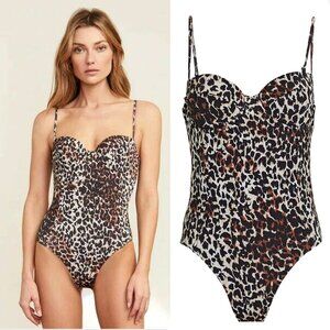 VERONICA BEARD Bridge Leopard One Piece SWIMSUIT Size S Multi Animal NEW $348